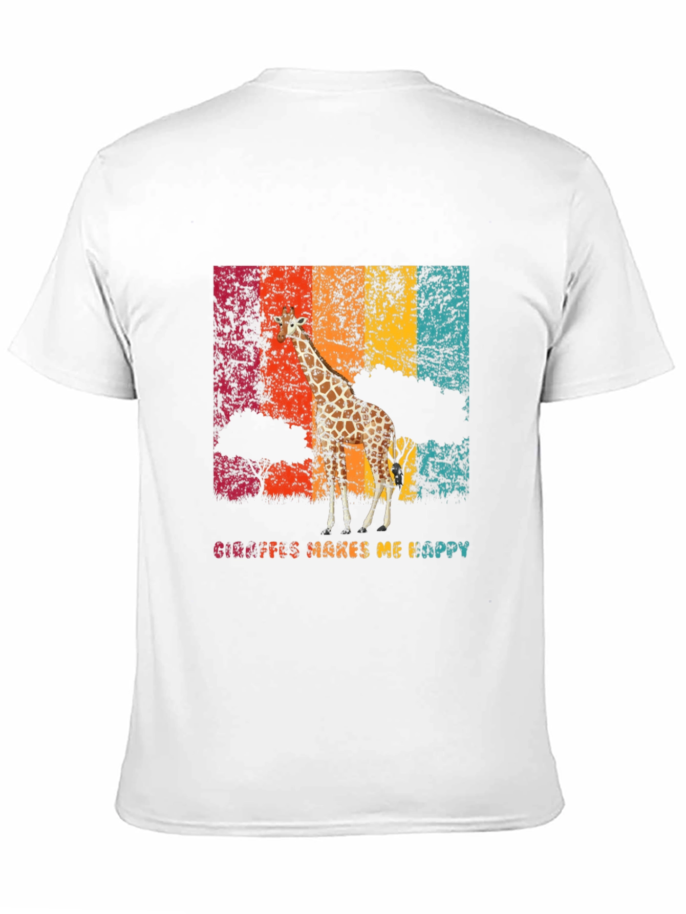 Giraffe Makes Me Happy Graphic T-Shirt