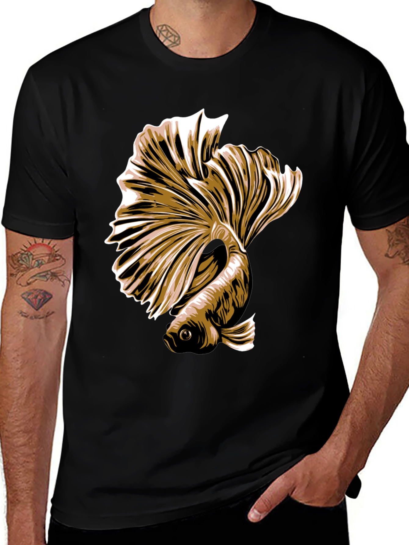 Betta Fish Graphic Tee - Stylish Mens T-Shirt