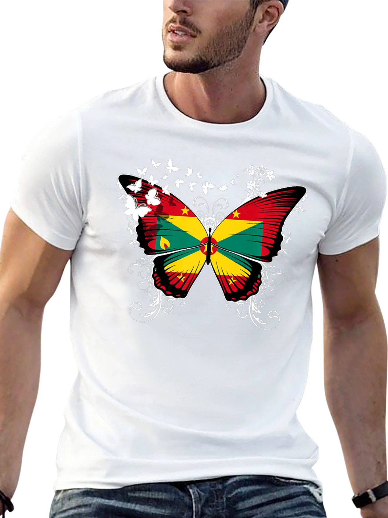 Grenada Butterfly T-Shirt - Black Tee