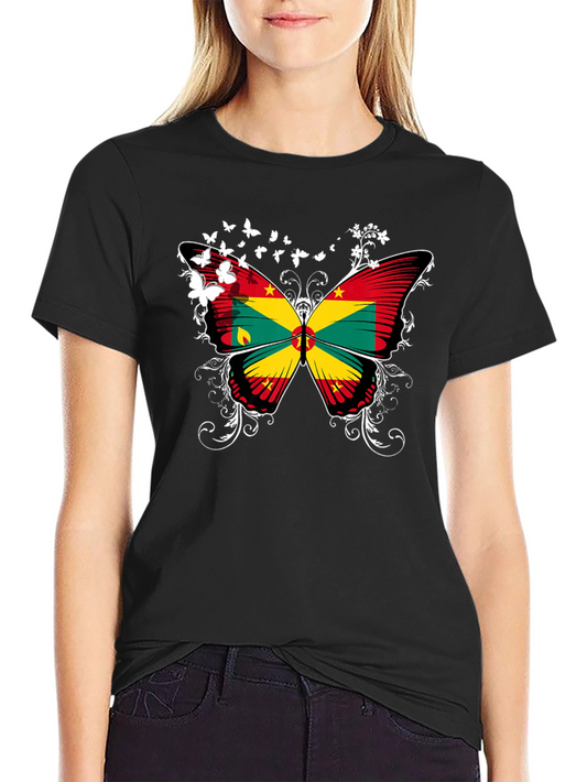 Grenada Butterfly T-Shirt - Black Tee