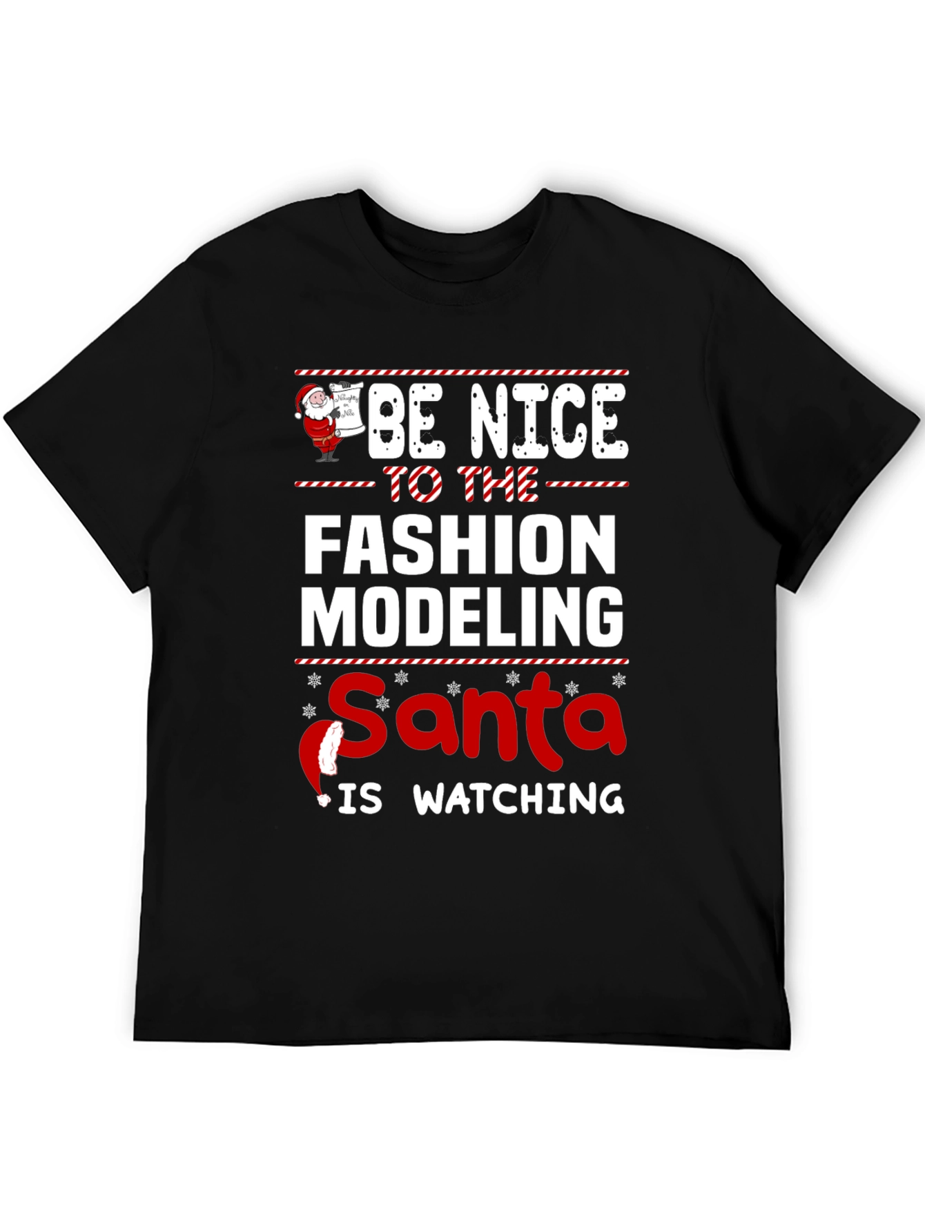 Fashion Modeling Santa Holiday Tee