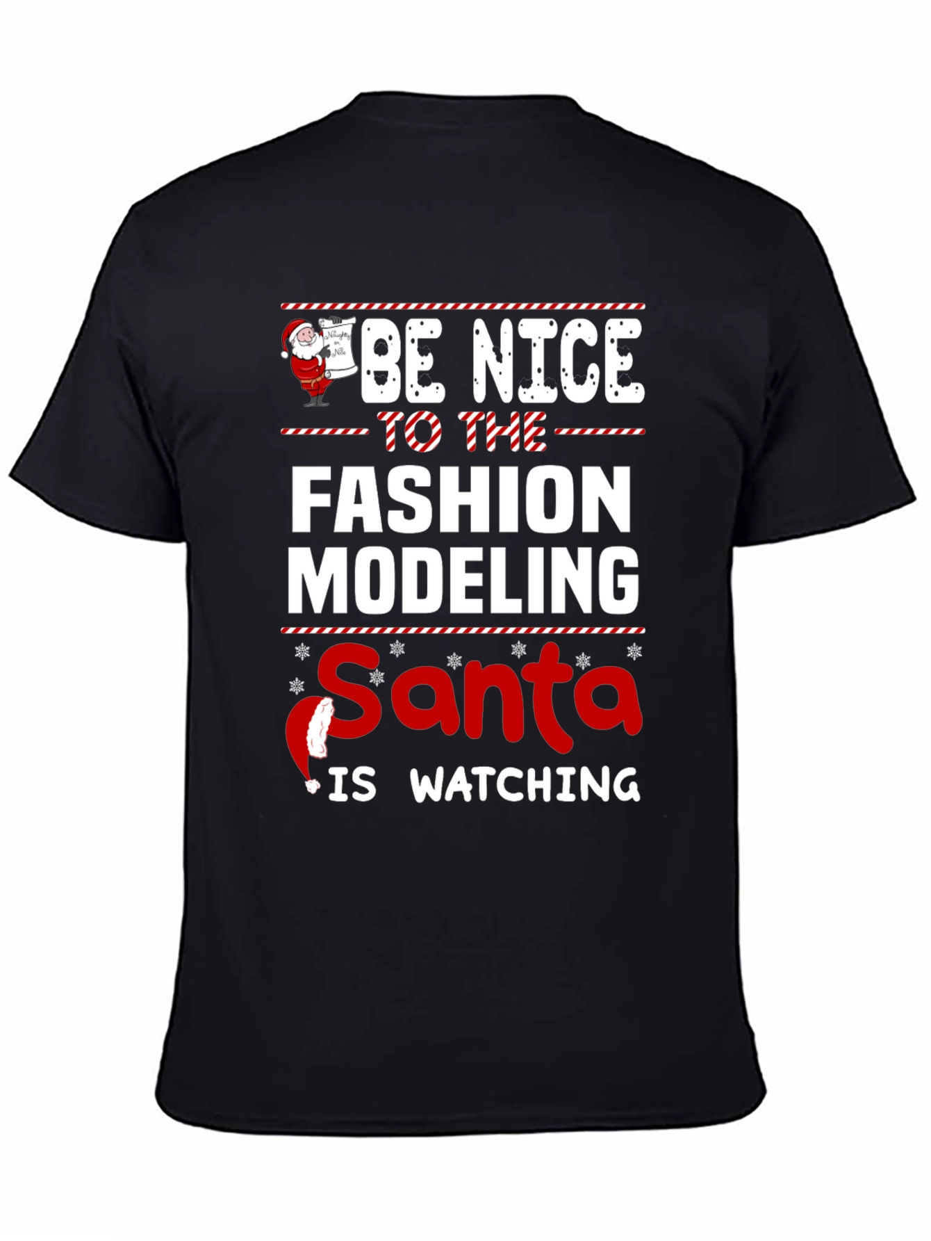 Fashion Modeling Santa Holiday Tee