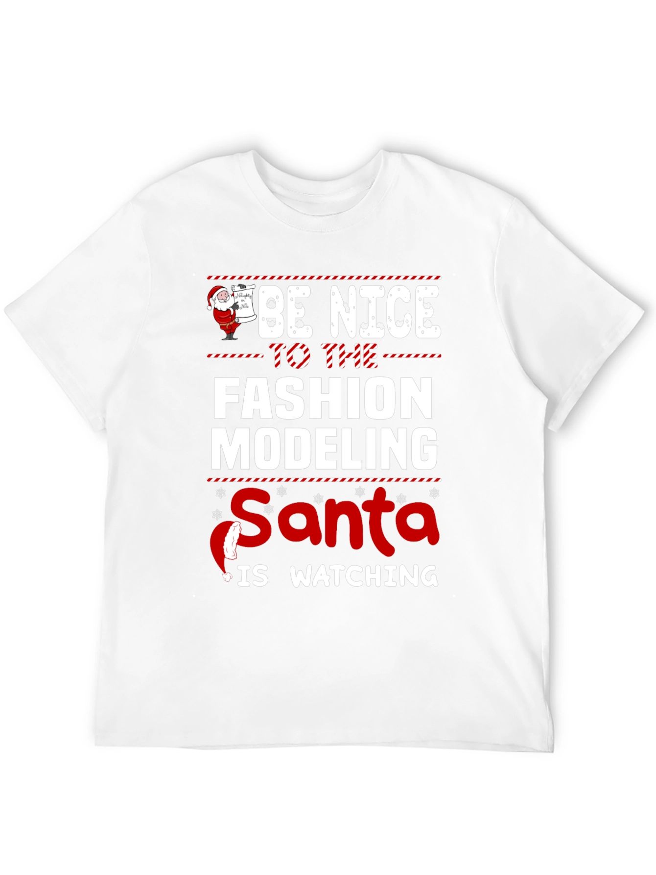 Fashion Modeling Santa Holiday Tee