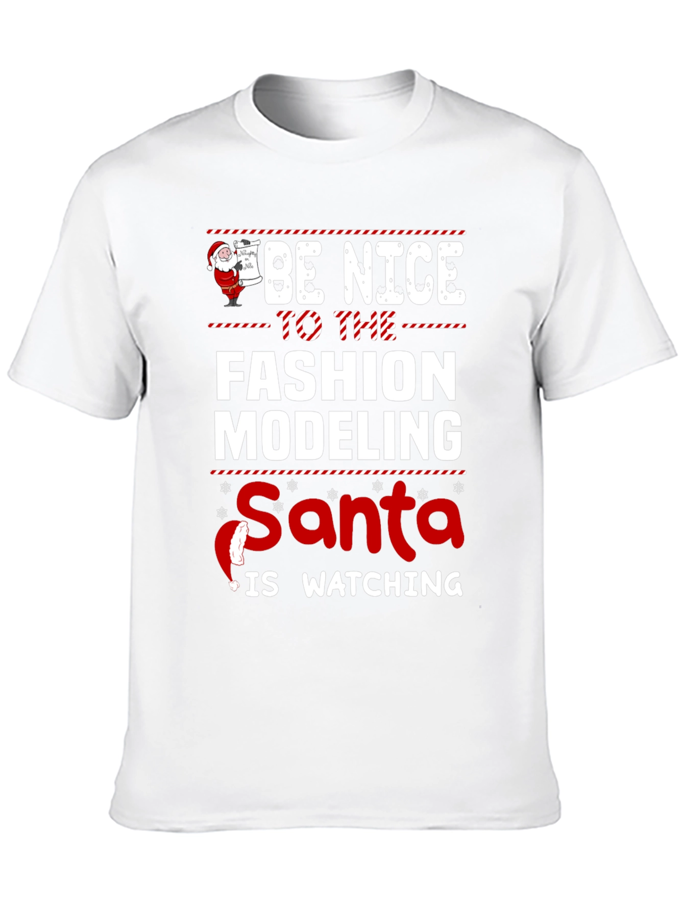 Fashion Modeling Santa Holiday Tee