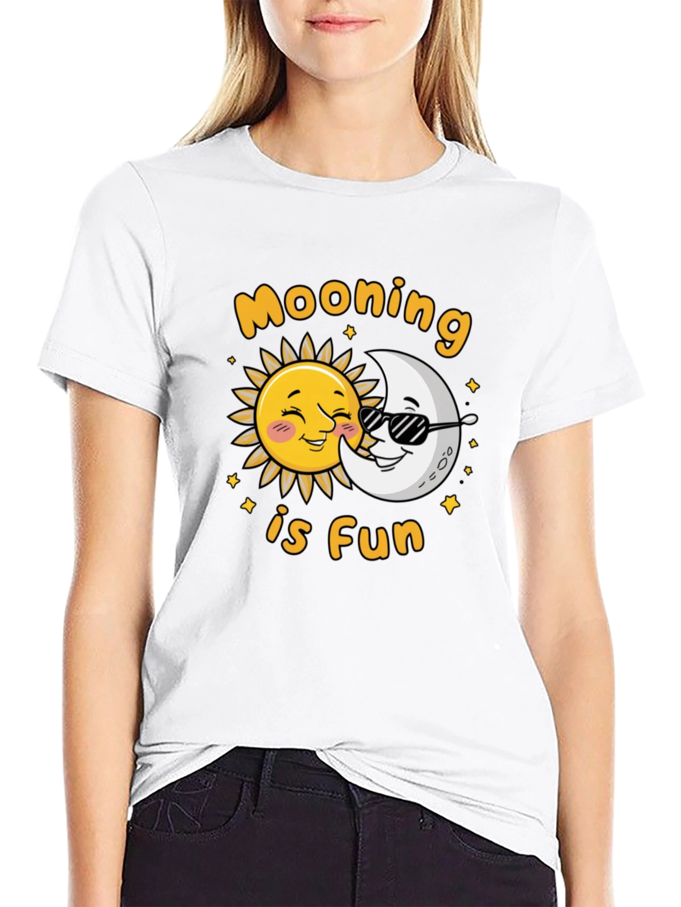 Moons is Fun Black T-Shirt