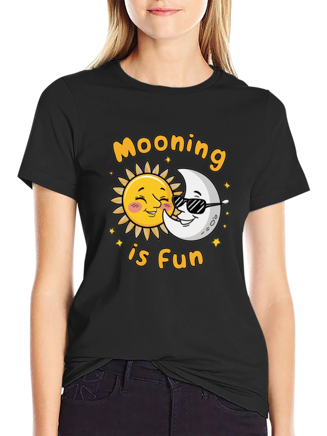 Moons is Fun Black T-Shirt