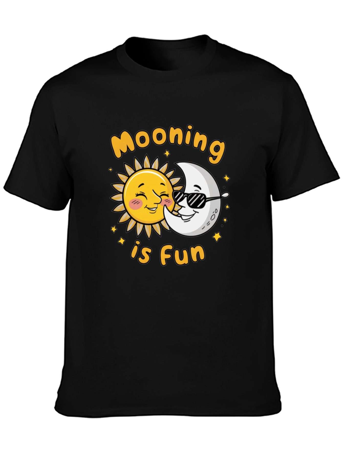 Moons is Fun Black T-Shirt