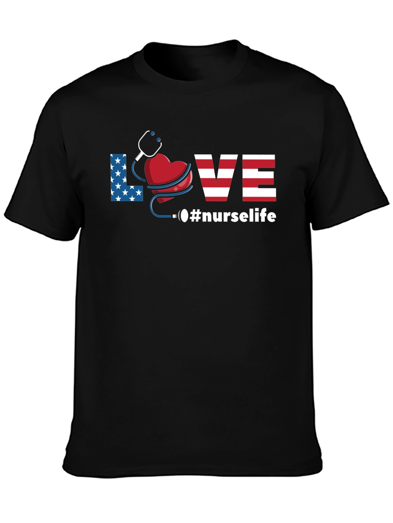 Nurse Life Patriotic Graphic T-Shirt