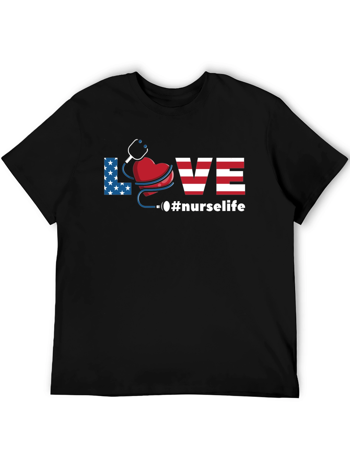 Nurse Life Patriotic Graphic T-Shirt