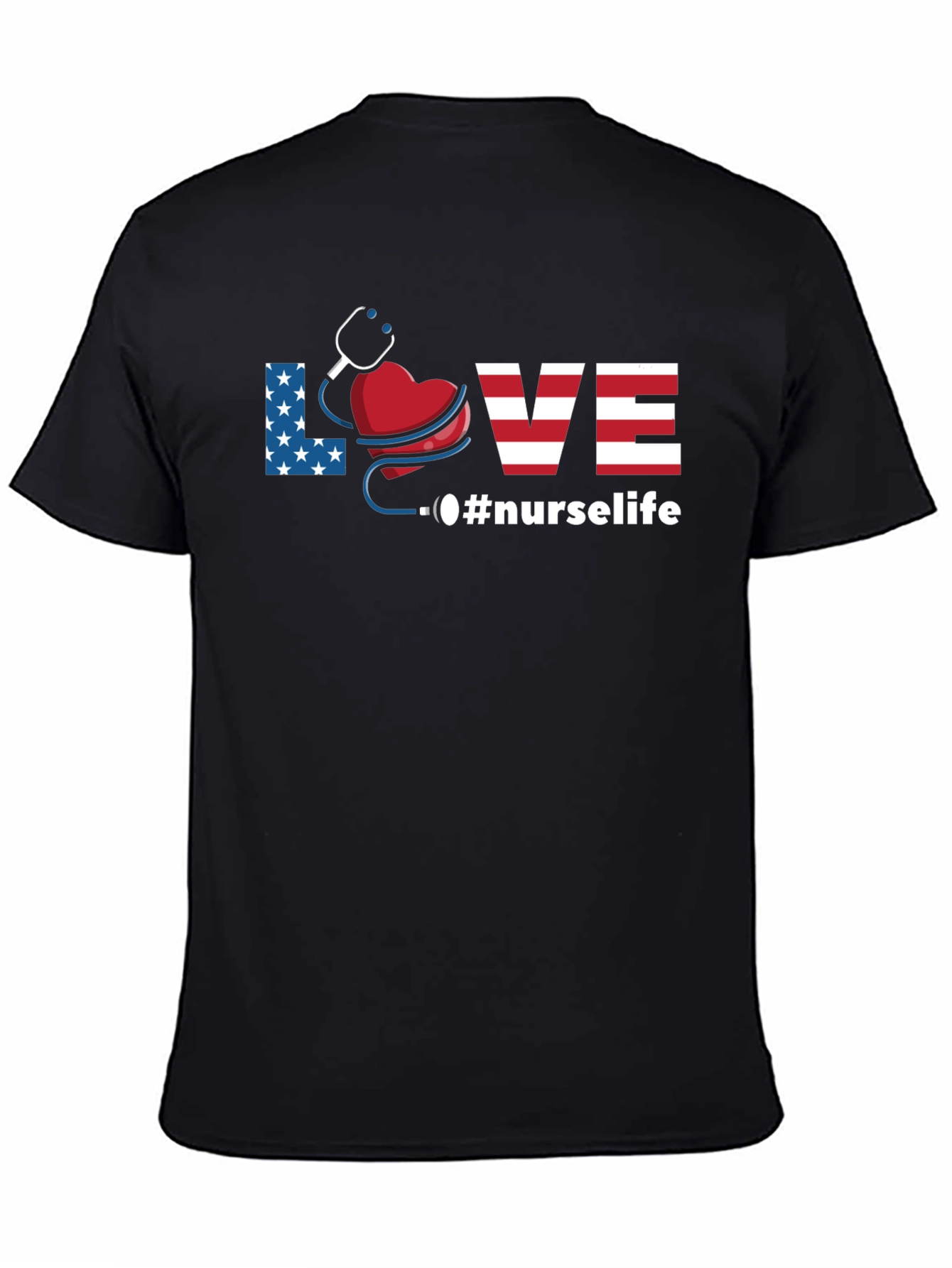 Nurse Life Patriotic Graphic T-Shirt