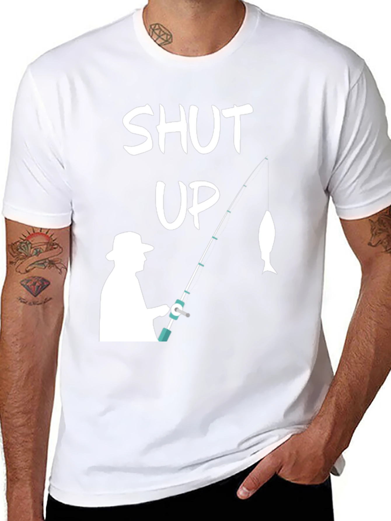 Shut Up Fishing T-Shirt - Funny Angler Tee