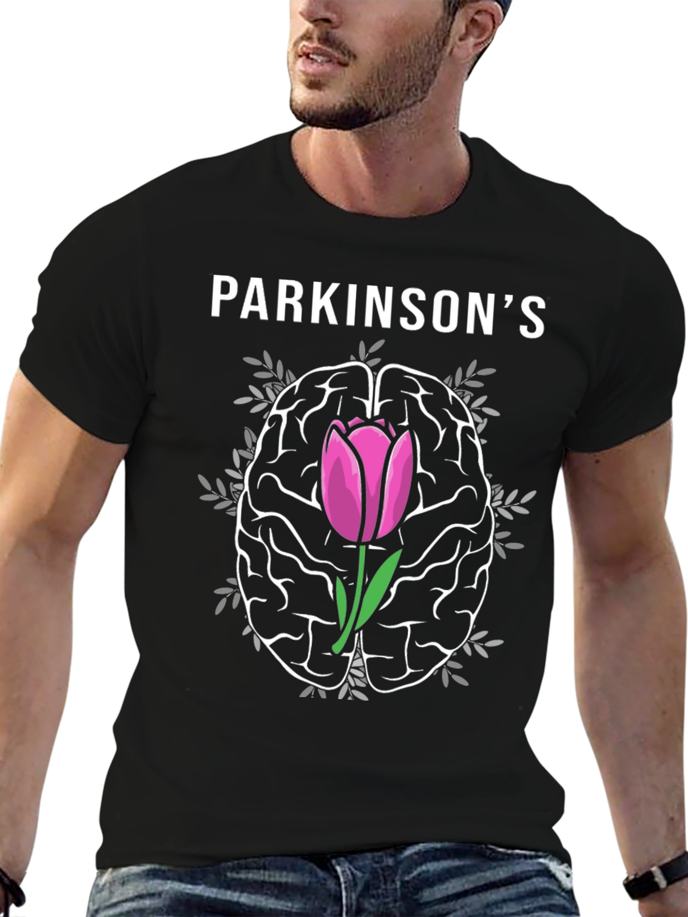 Parkinsons Awareness Brain Tulip T-Shirt