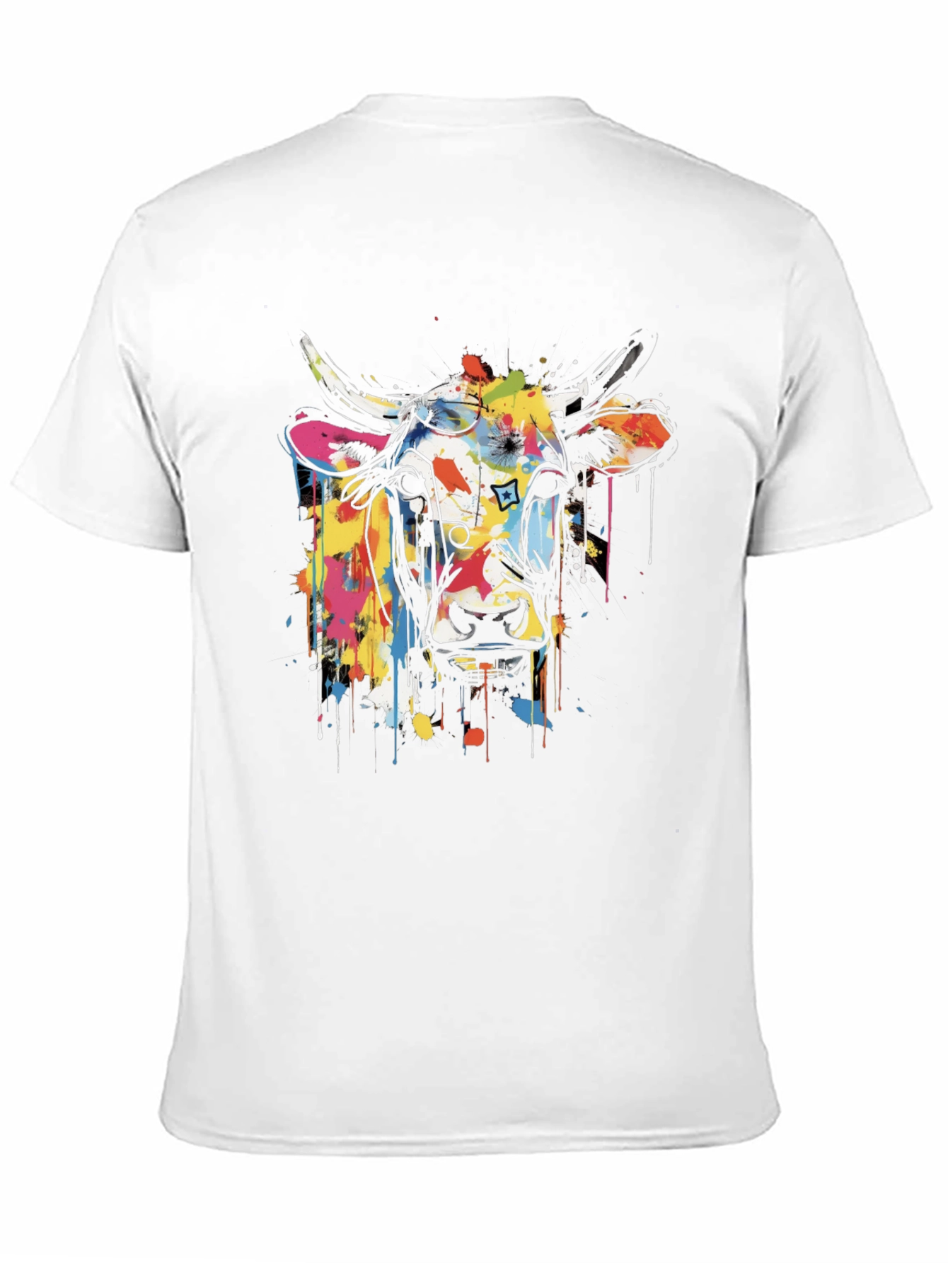 Cow Art Graphic Black T-Shirt