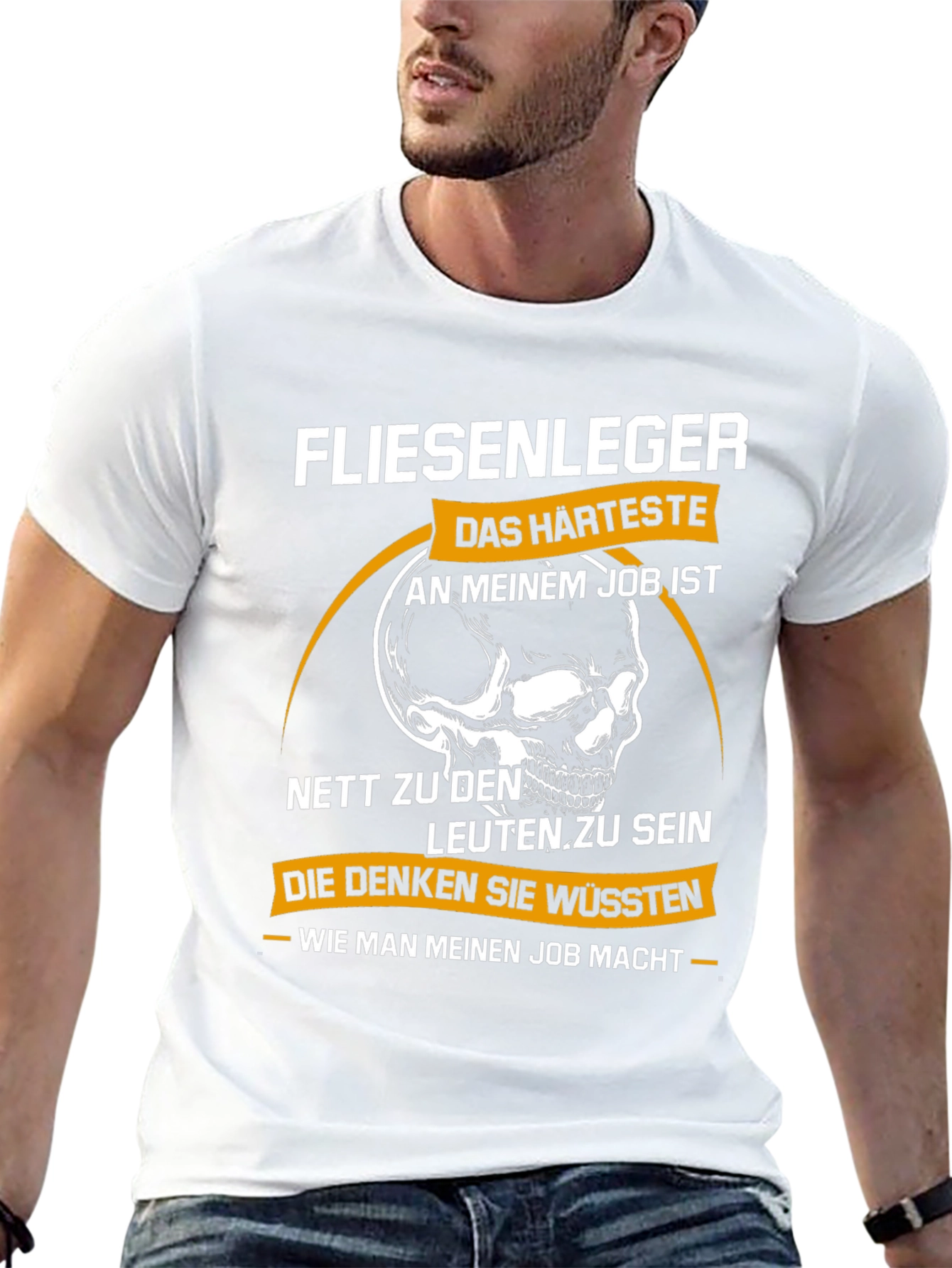 Fliesenleger Job Skull Graphic Tee