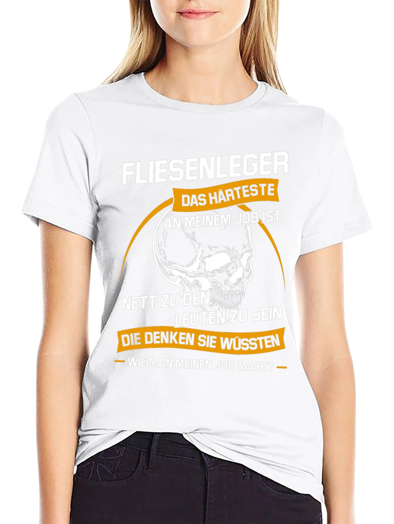 Fliesenleger Job Skull Graphic Tee
