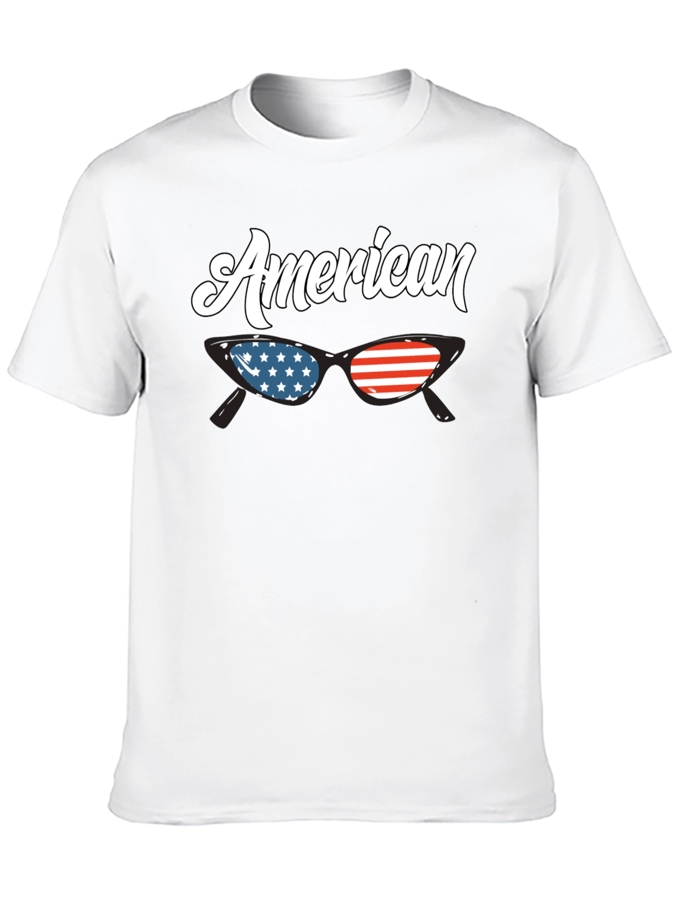 American Flag Sunglasses Graphic T-Shirt