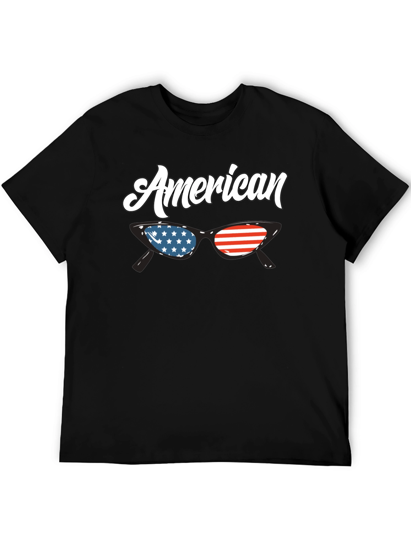 American Flag Sunglasses Graphic T-Shirt