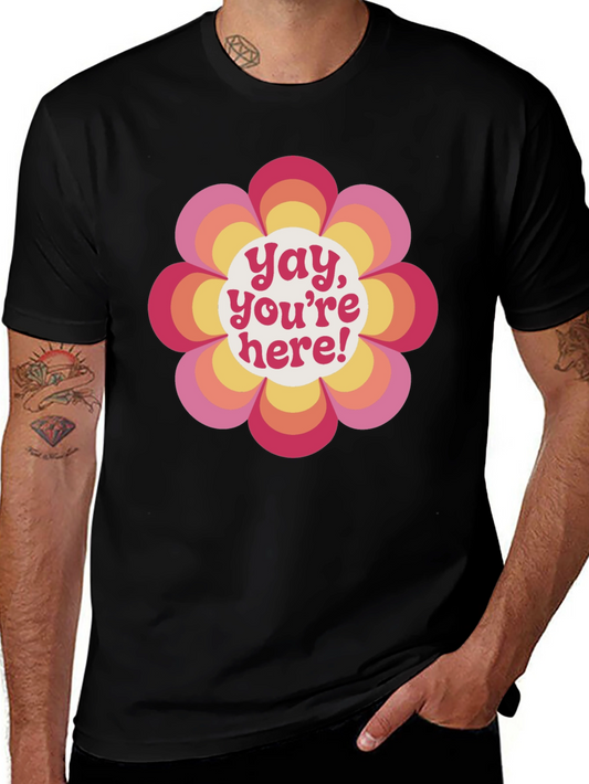 Retro Flower Power Graphic Tee - Yay Youre Here!
