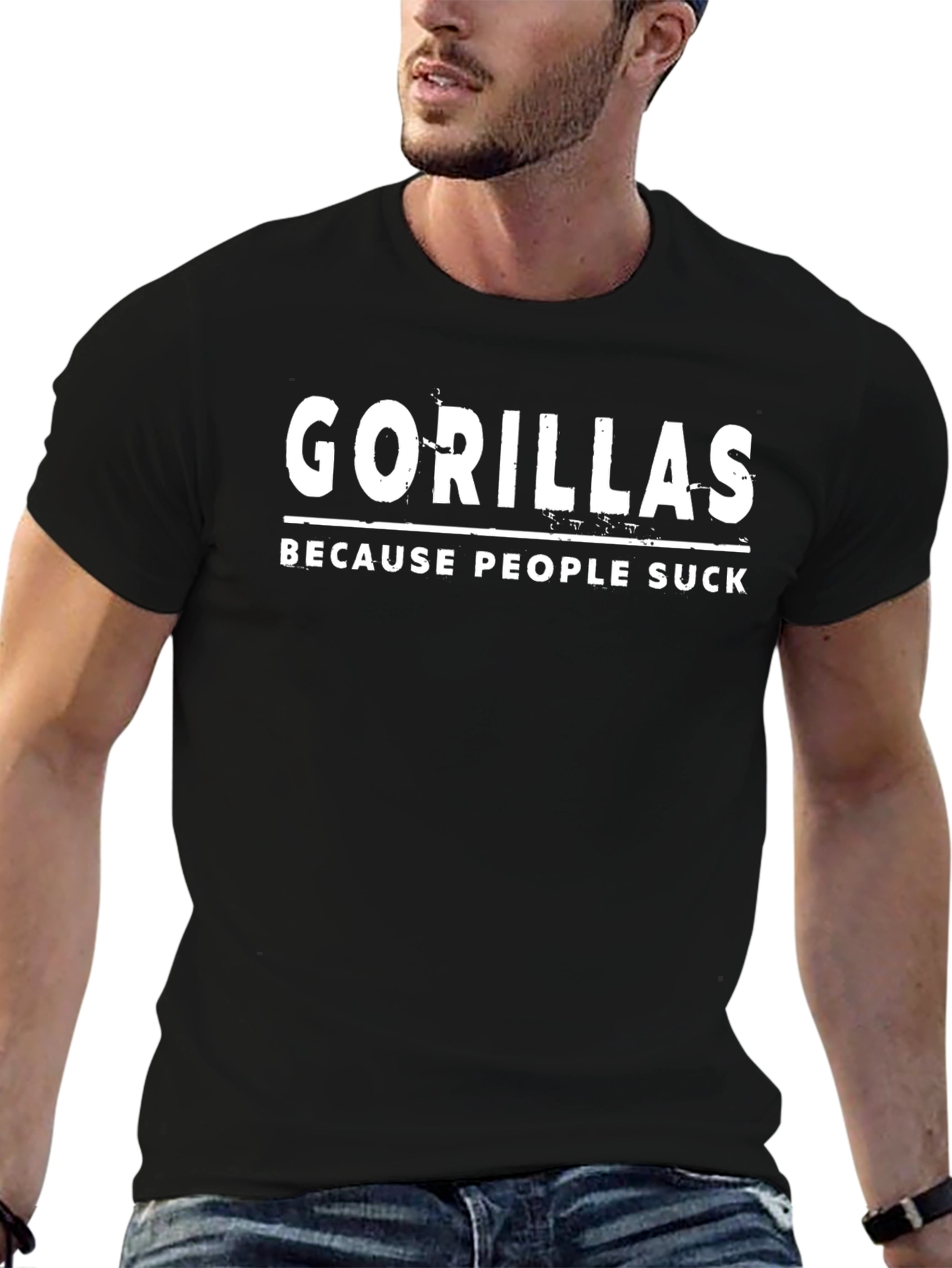 Gorillas Because People Suck Graphic T-Shirt