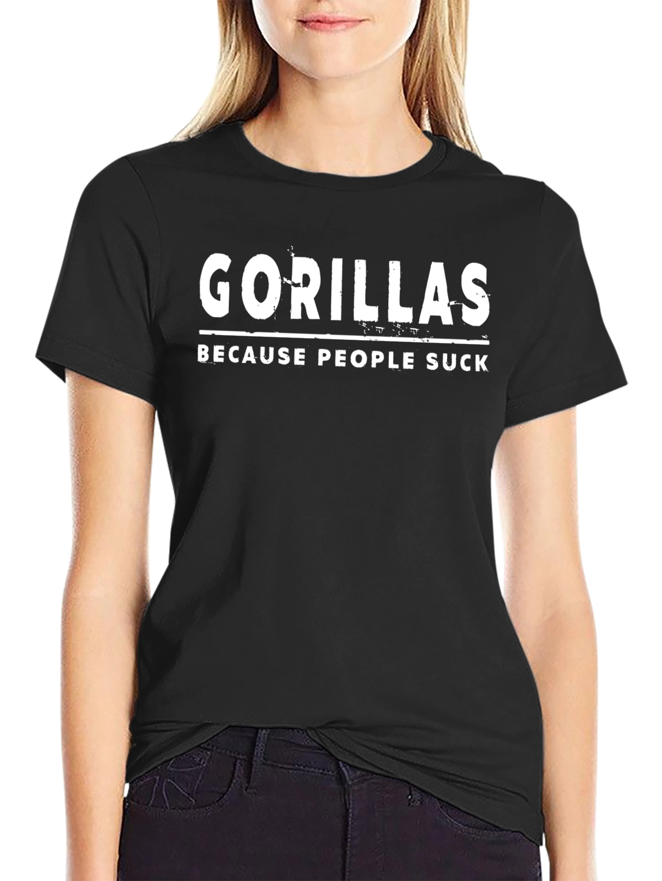 Gorillas Because People Suck Graphic T-Shirt