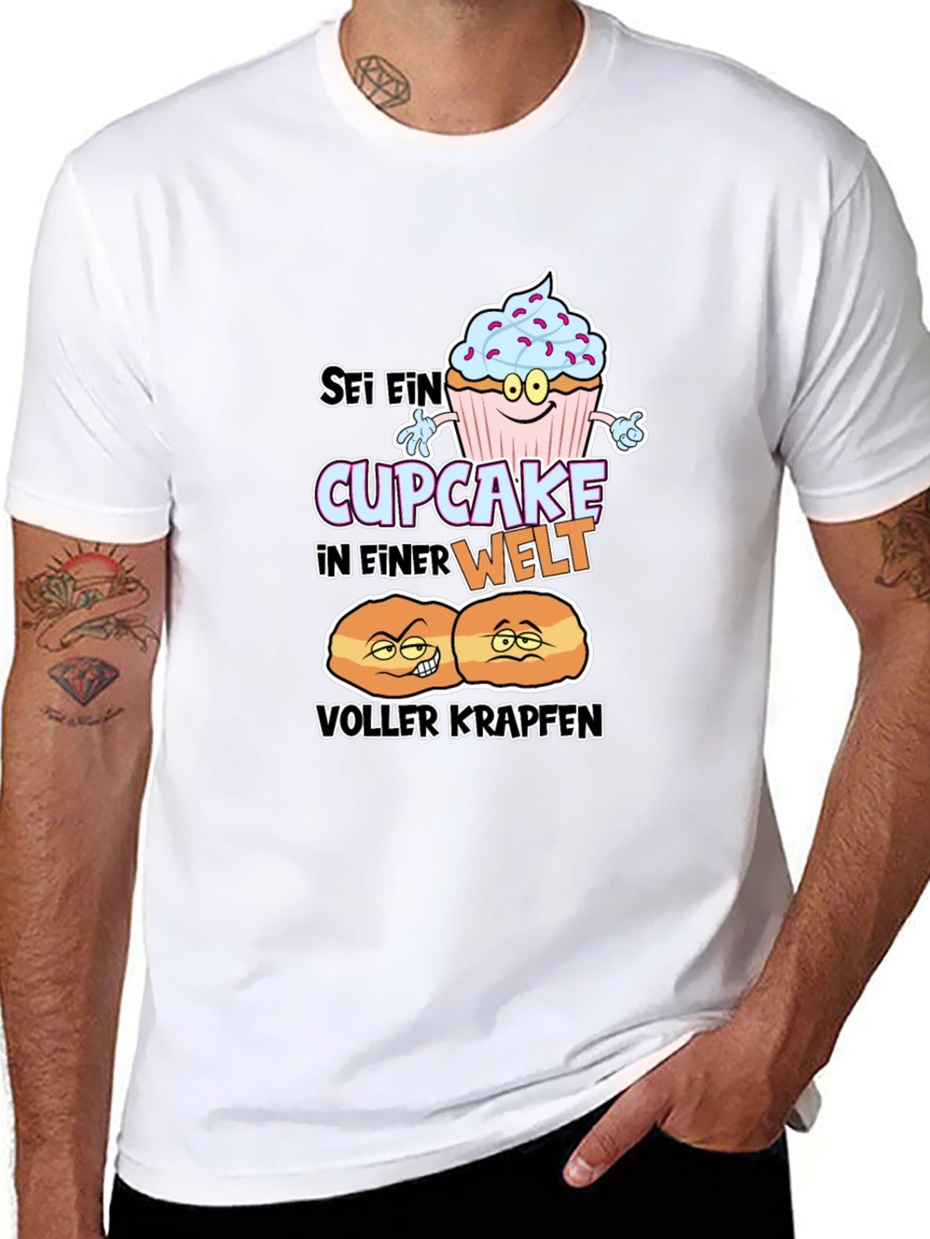 Cupcake vs Krapfen Graphic T-Shirt