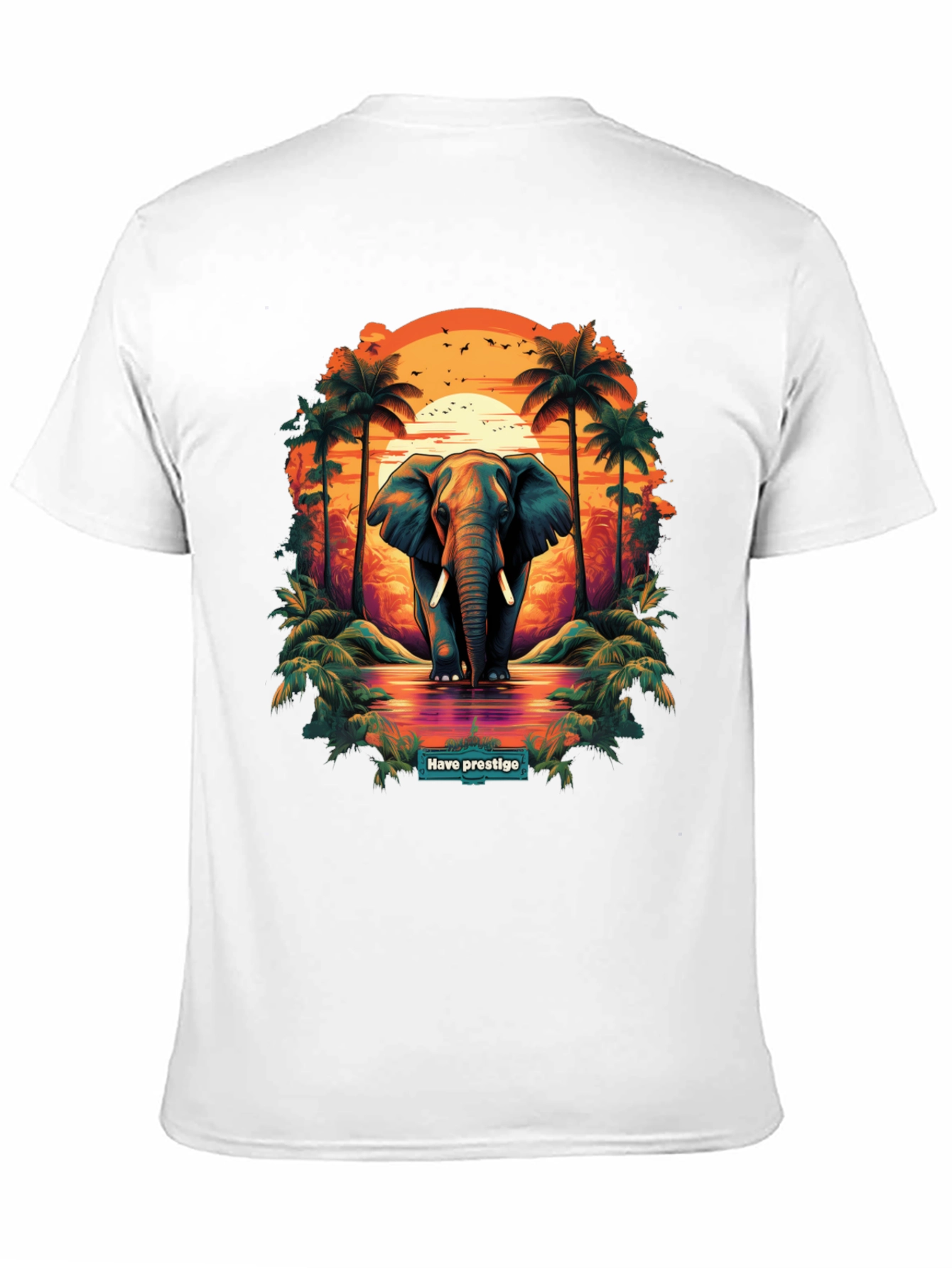 Elephant Sunset Graphic T-Shirt - Prestige Collection