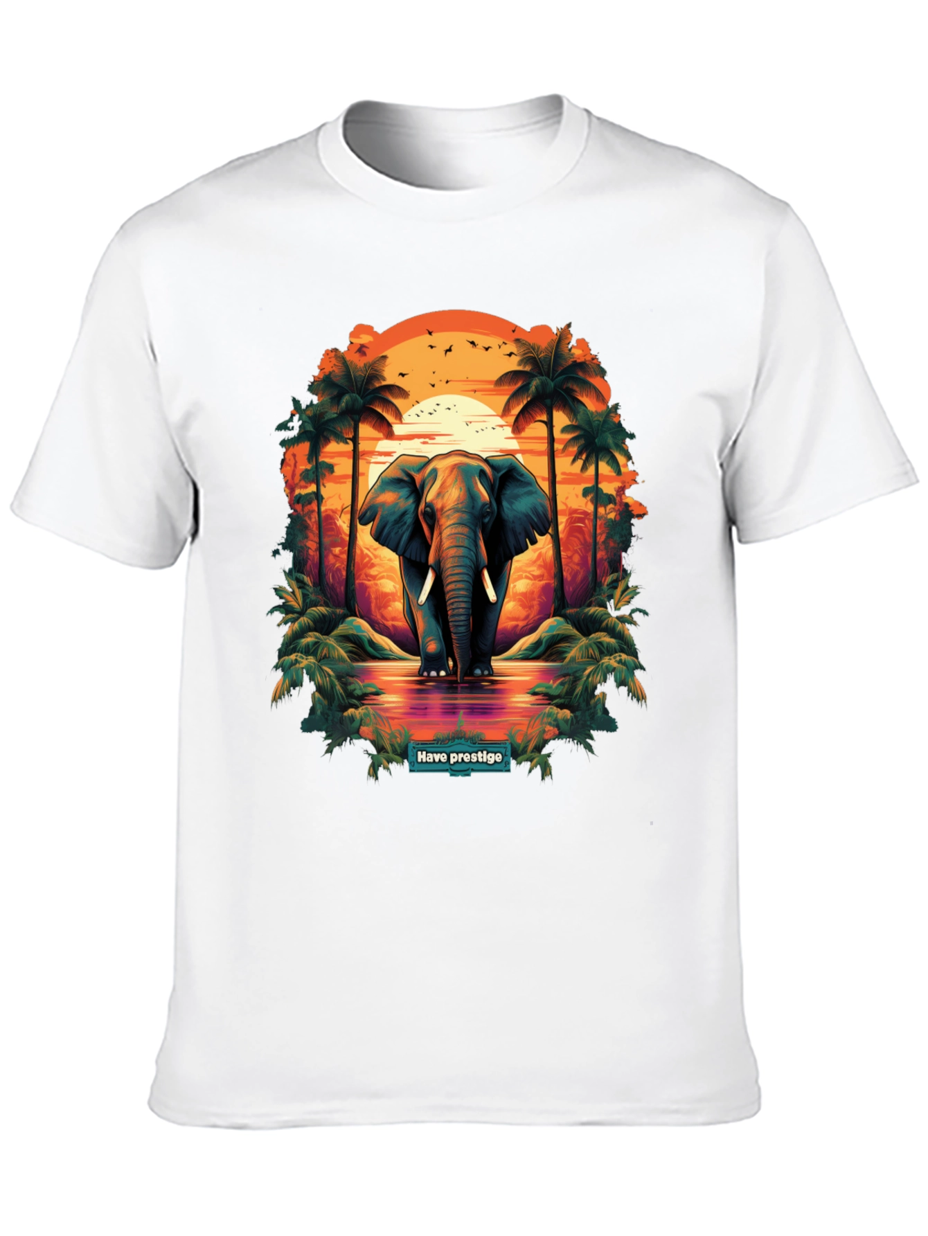 Elephant Sunset Graphic T-Shirt - Prestige Collection