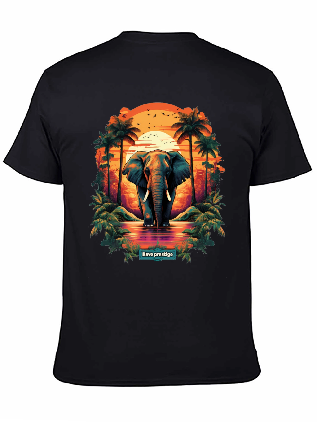 Elephant Sunset Graphic T-Shirt - Prestige Collection