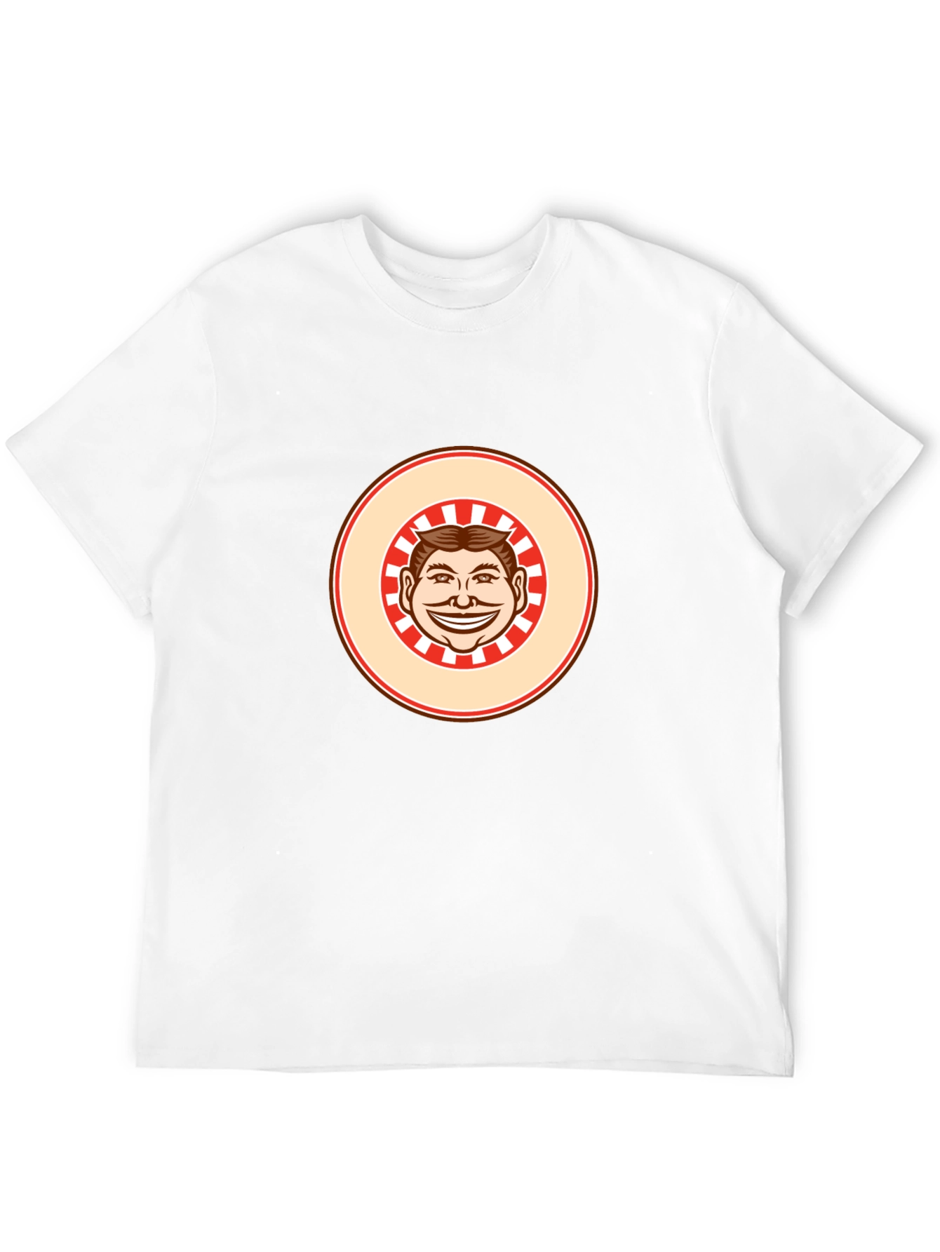 Black T-shirt with Smiling Man Graphic