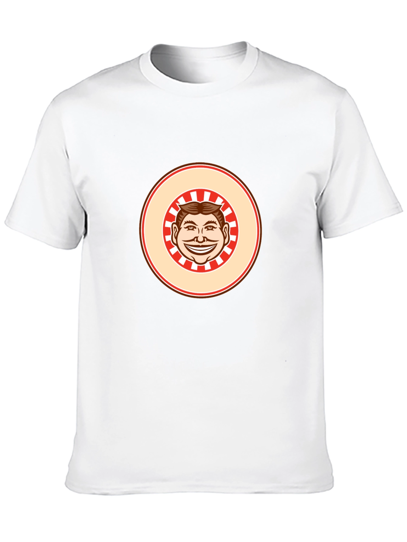 Black T-shirt with Smiling Man Graphic