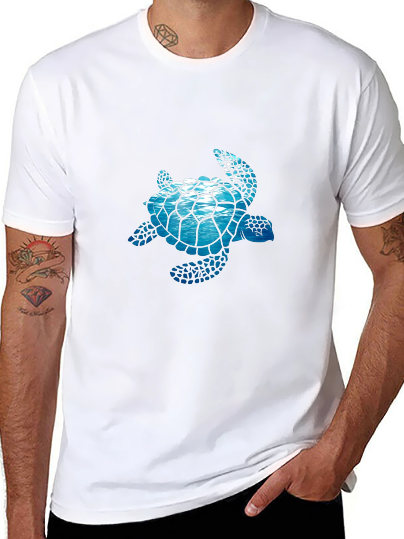 Sea Turtle Graphic T-Shirt - Black