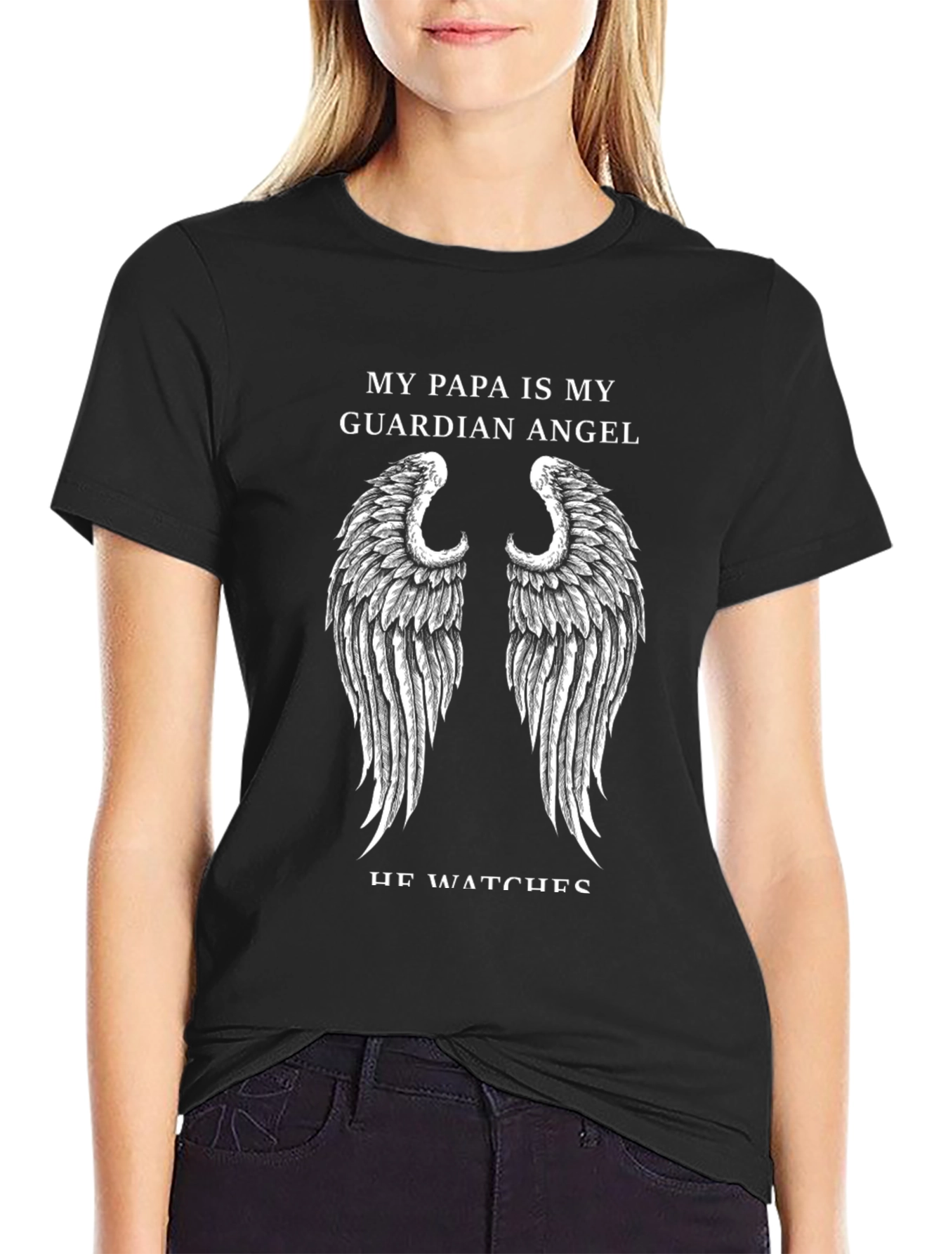 Papa Guardian Angel Graphic Tee