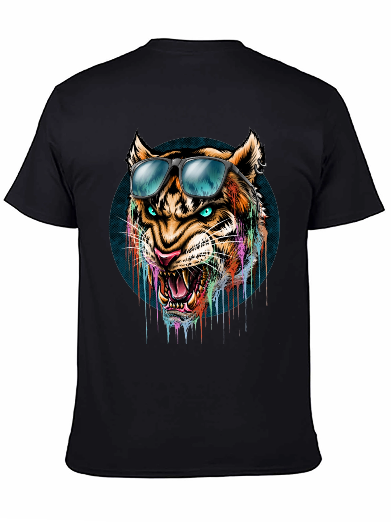 Cool Tiger Graphic Tee - Mens Black T-Shirt