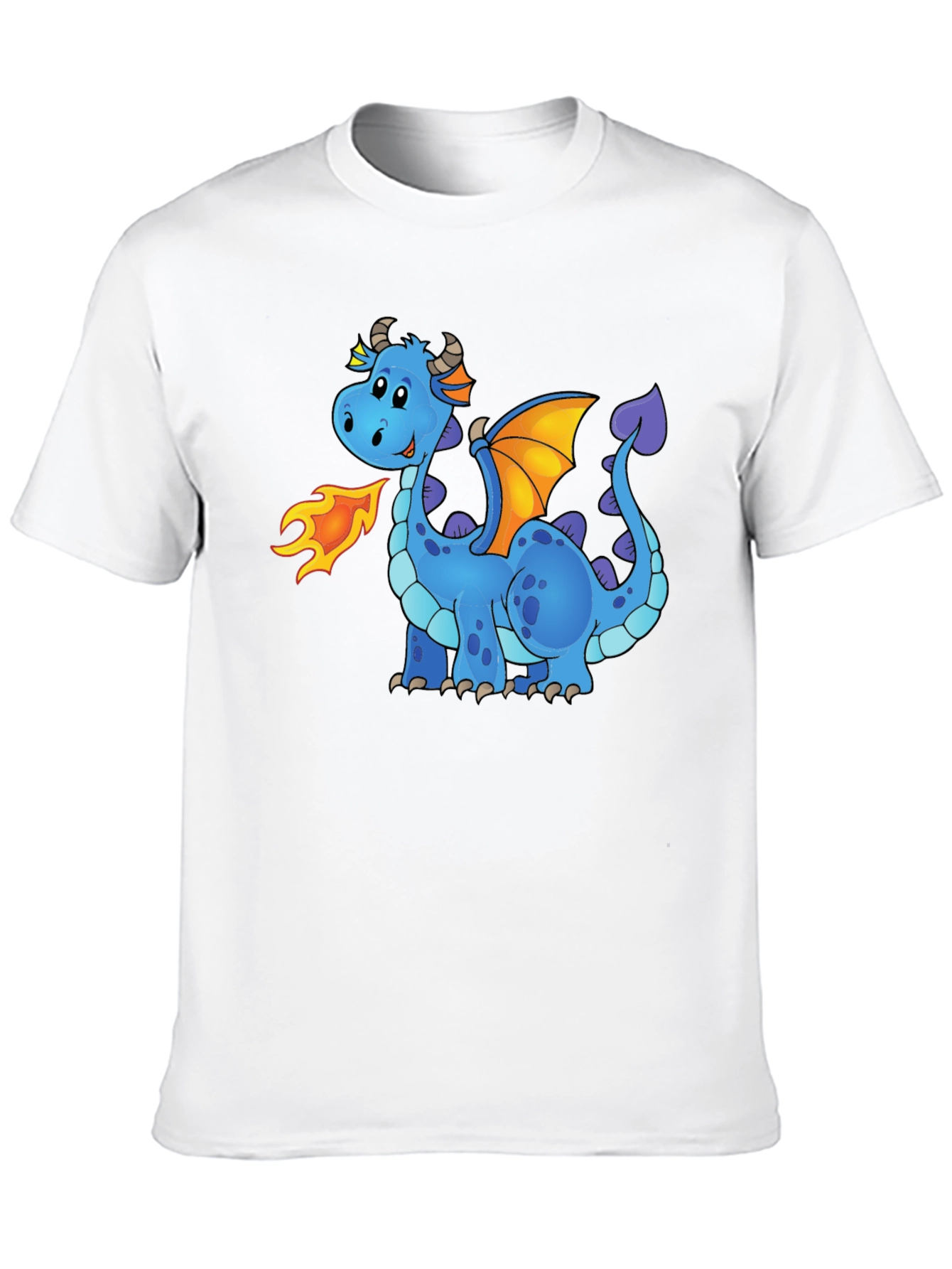 Cute Cartoon Dragon Graphic Tee - Unisex Black T-Shirt
