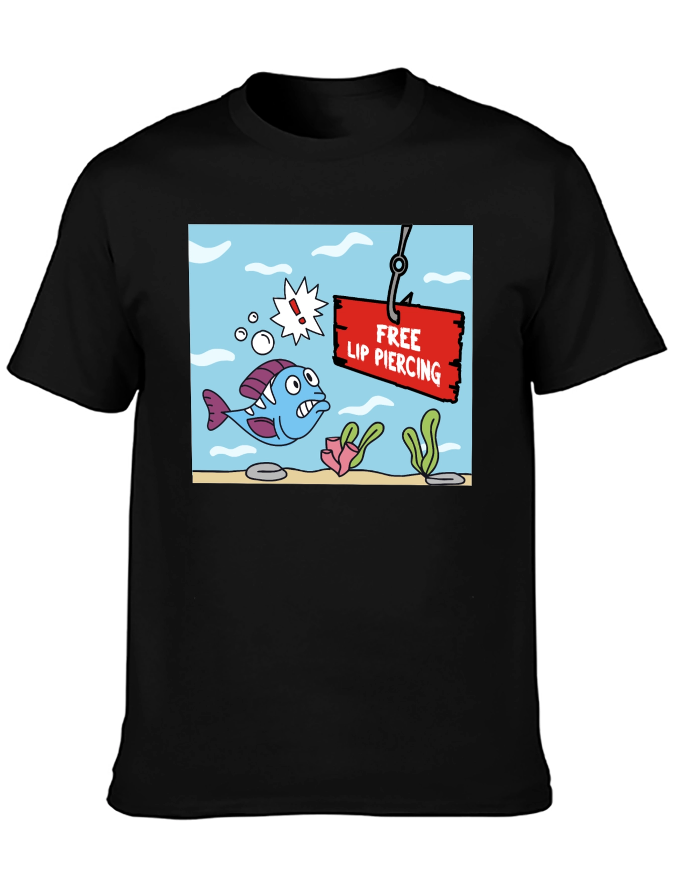 Funny Free Lip Piercing Graphic T-Shirt