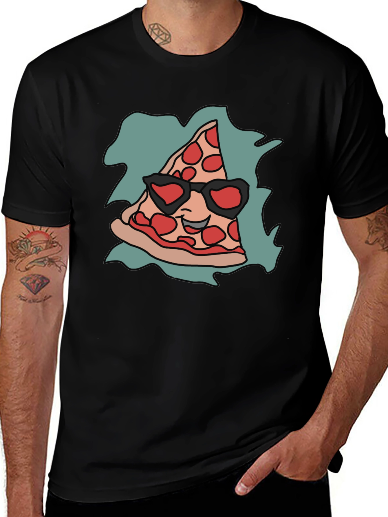 Cool Pizza Slice Graphic T-Shirt