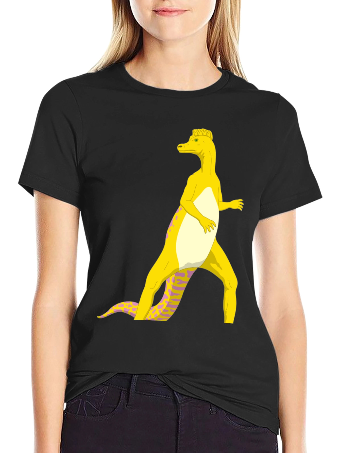 Cartoon Dinosaur Graphic Tee - Funny Novelty Shirt