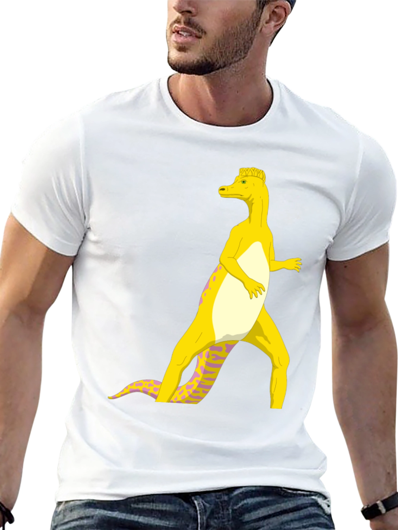 Cartoon Dinosaur Graphic Tee - Funny Novelty Shirt