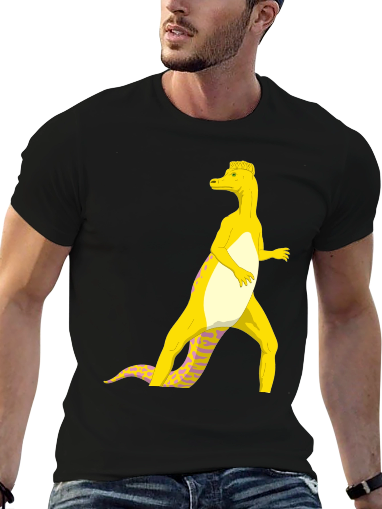 Cartoon Dinosaur Graphic Tee - Funny Novelty Shirt
