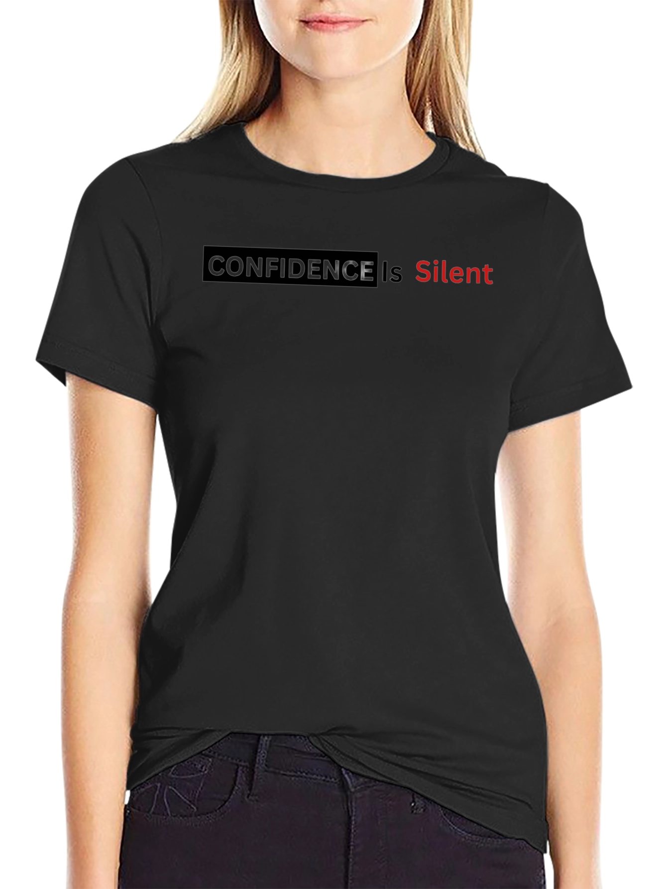 Confidence is Silent Graphic Tee - Black