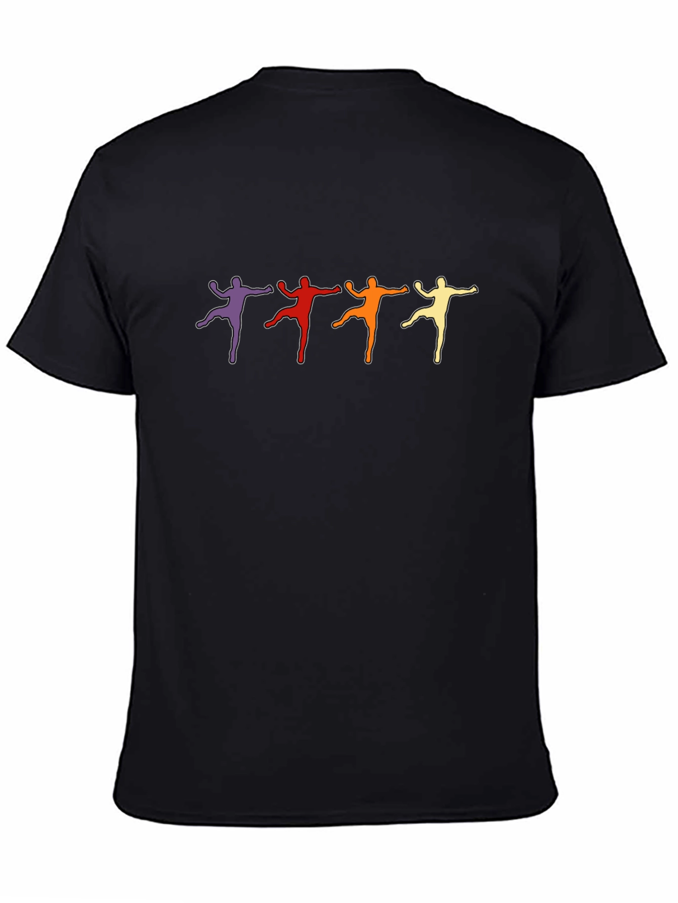 Retro Dancer Graphic Tee - Black Cotton T-Shirt