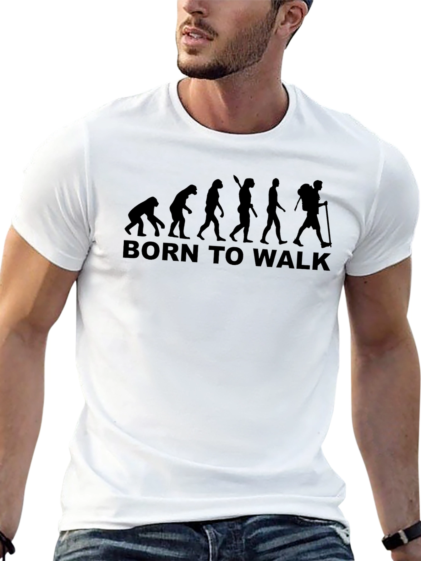 Born to Walk Evolution Graphic Tee - Black