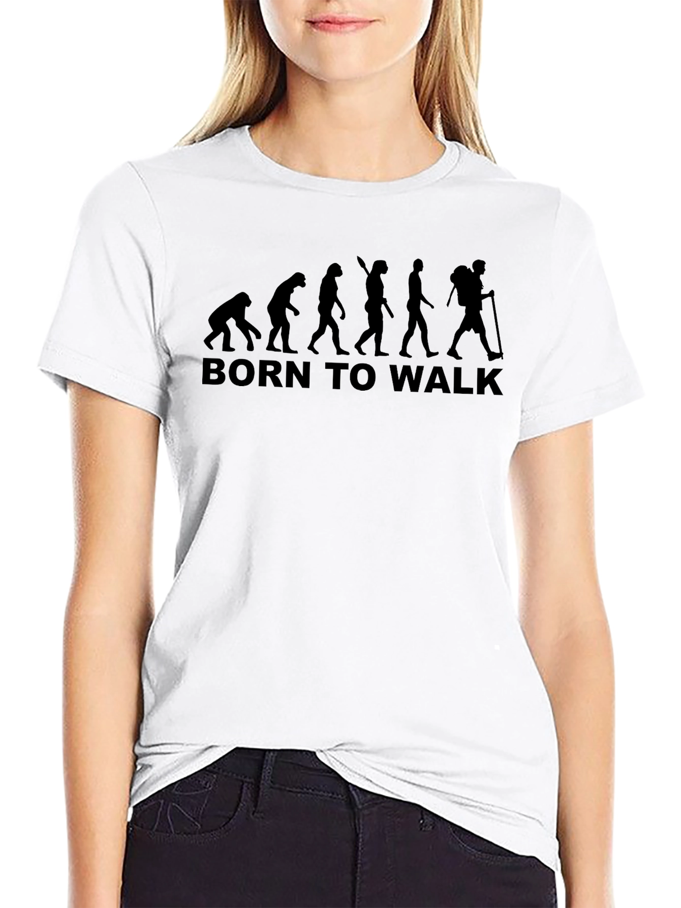 Born to Walk Evolution Graphic Tee - Black