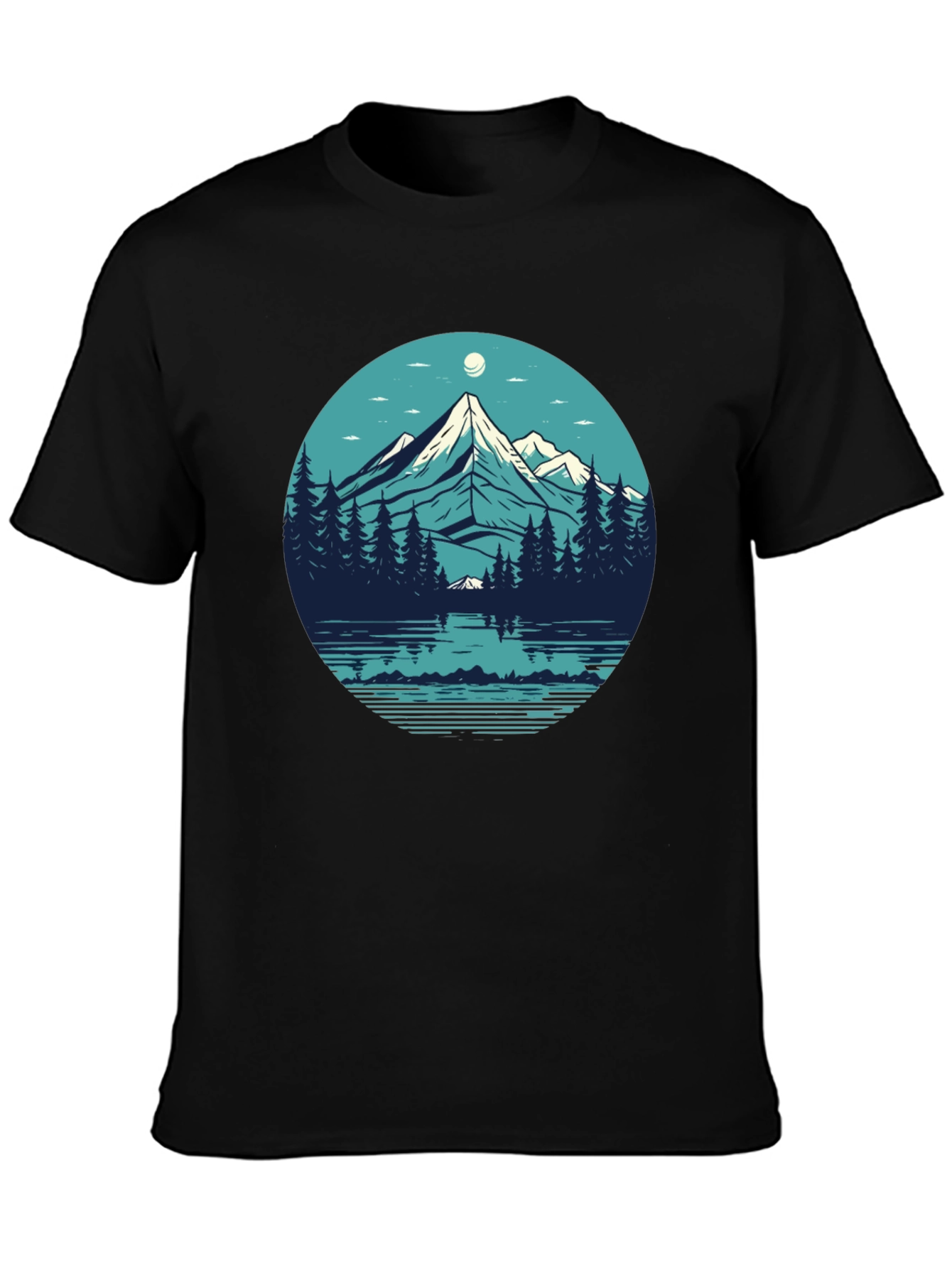 Mountainscape Graphic Black T-Shirt