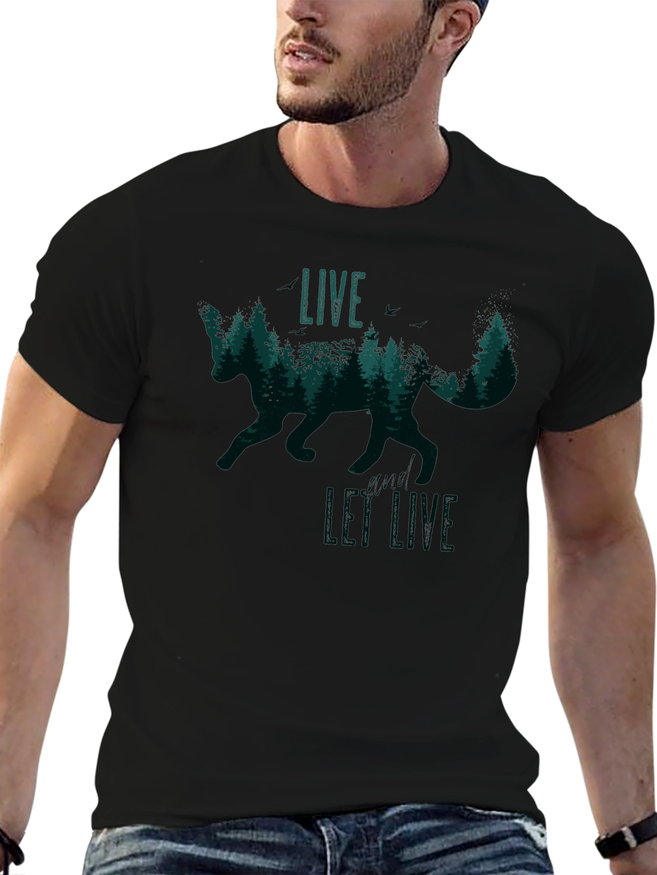 Live and Let Live Fox Graphic Tee