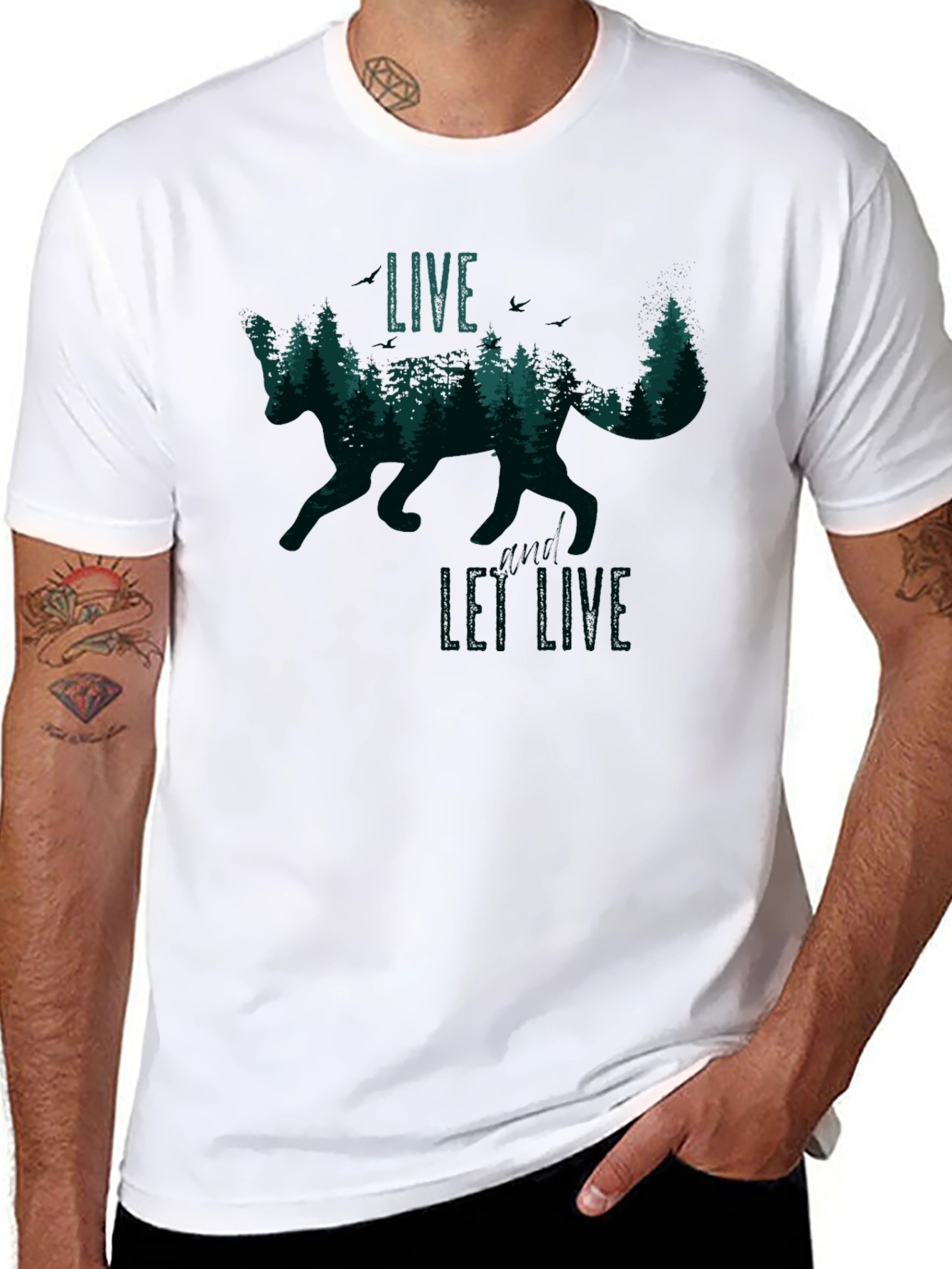 Live and Let Live Fox Graphic Tee