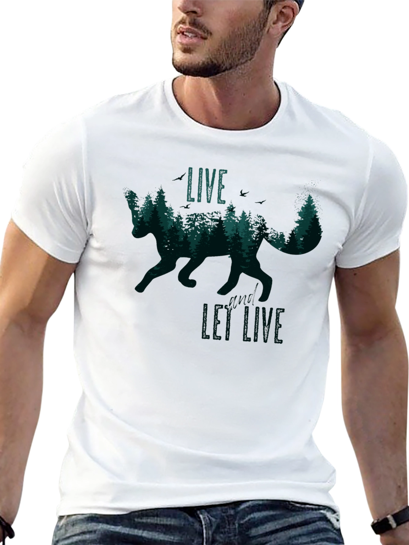 Live and Let Live Fox Graphic Tee