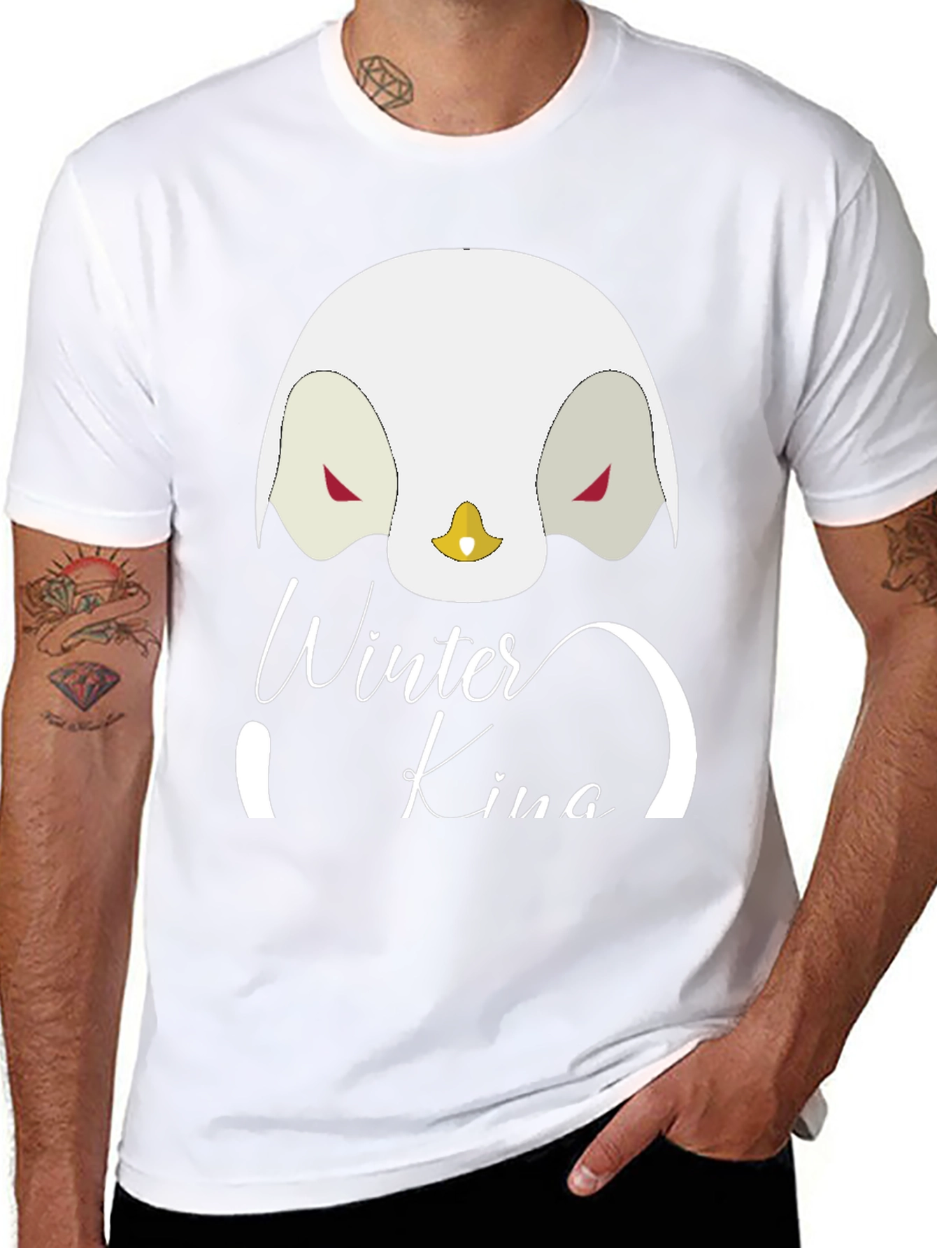Winter King Penguin Graphic T-Shirt