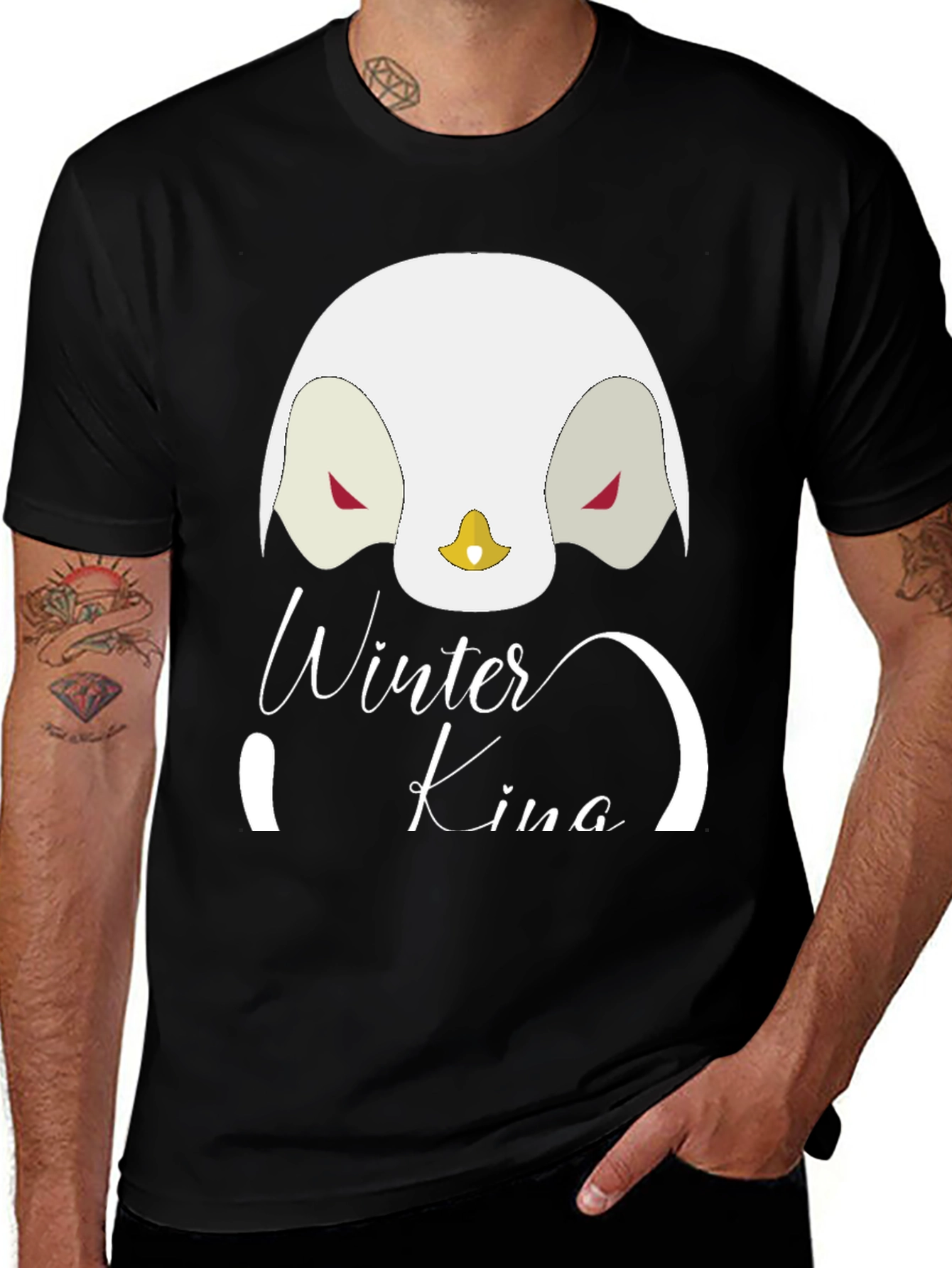 Winter King Penguin Graphic T-Shirt