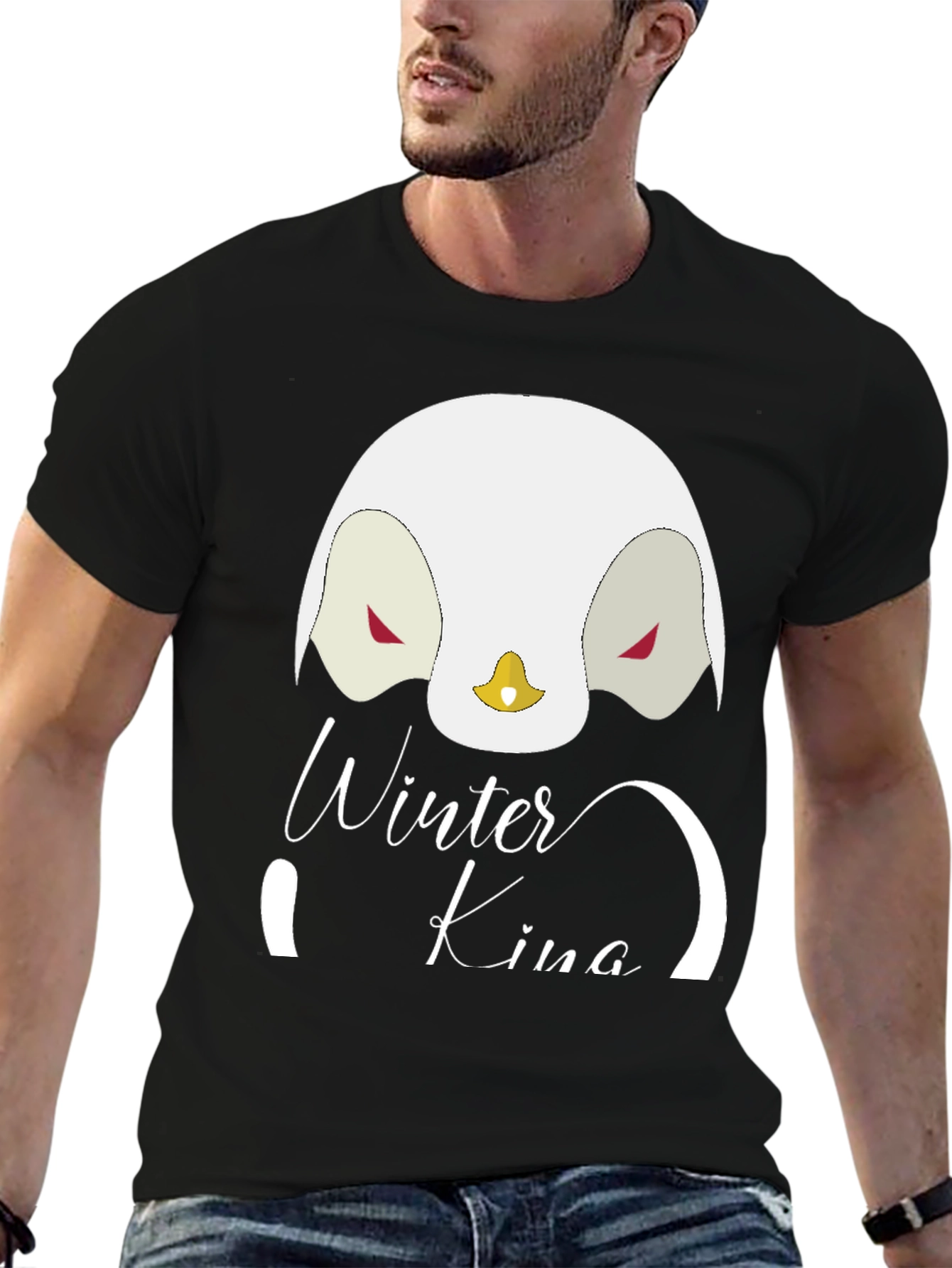 Winter King Penguin Graphic T-Shirt